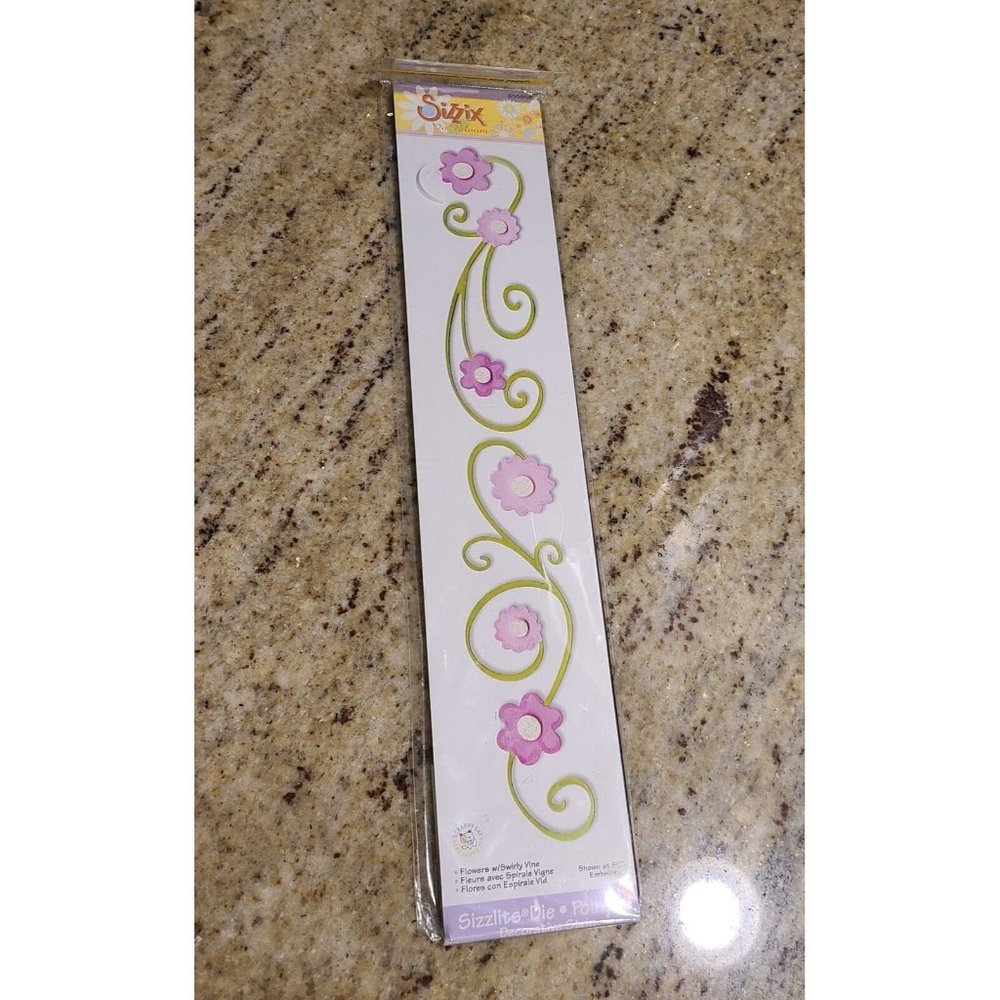 Sizzix Sizzlits Decorative Strip Die - Flowers w/Swirly Vine 655958 In Bloom NEW